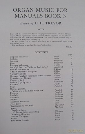 Organ Music for Manuals Book 3 (Music for Organ, 3) - C. H. Trevor [KSIĄŻKA]