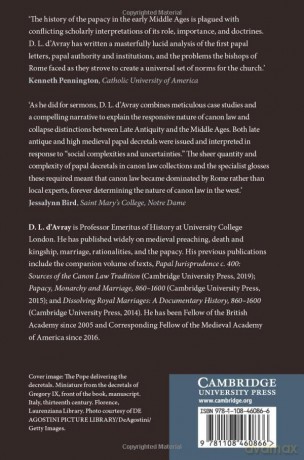 Papal Jurisprudence, 385-1234: Social Origins and Medieval Reception of Canon Law - D'avray D. L. [KSIĄŻKA]