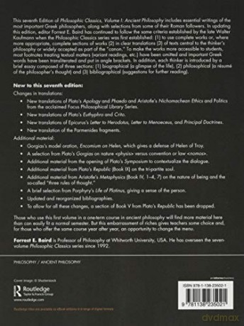 Philosophic Classics: Ancient Philosophy, Volume I: 1 - Forrest Baird [KSIĄŻKA]