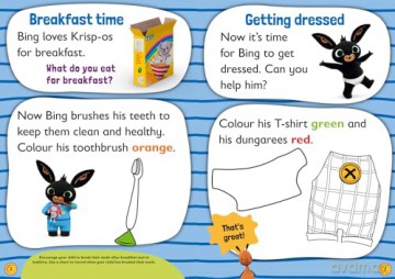 Play and Learn with Bing My Day: Bing-themed educational activity book for pre-schoolers learning about daily routines. [KSIĄŻKA]
