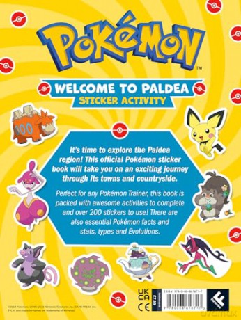 Pokémon Welcome to Paldea Epic Sticker: Explore Paldea in this 100% Official Sticker Activity Book. Brand New for 2024 and Perfect for Pokémon Fans! [KSIĄŻKA]