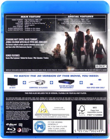 Doctor Who: The Day of the Doctor - 50th Anniversary Special [Blu-ray 3D]