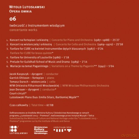 Jacek Kaspszyk: Lutosławski: Opera Omnia 6 [CD]