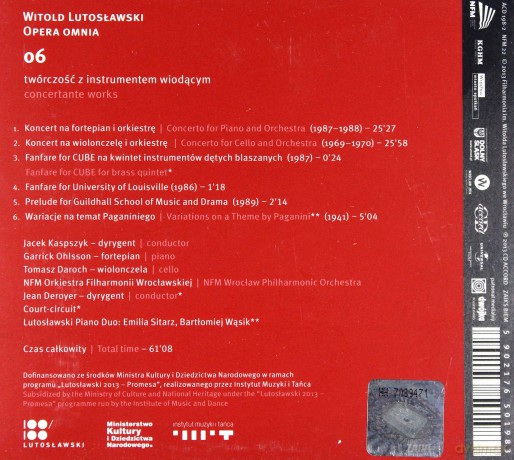 Jacek Kaspszyk: Lutosławski: Opera Omnia 6 [CD]