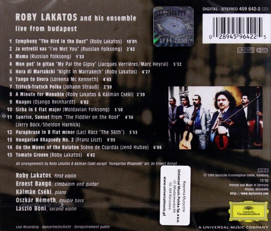 Roby Lakatos: Live From Budapest [CD]