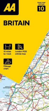 Road Map Britain (AA Road Map Series 10) (AA Road Map Britain) Map - Folded Map. 3 miles to 1 inch.: 1:200000 (AA Road Map Britain series)