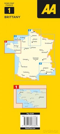Road Map Brittany (AA Touring Map France 01) (AA Road Map France Series 01) Folded Map [KSIĄŻKA]