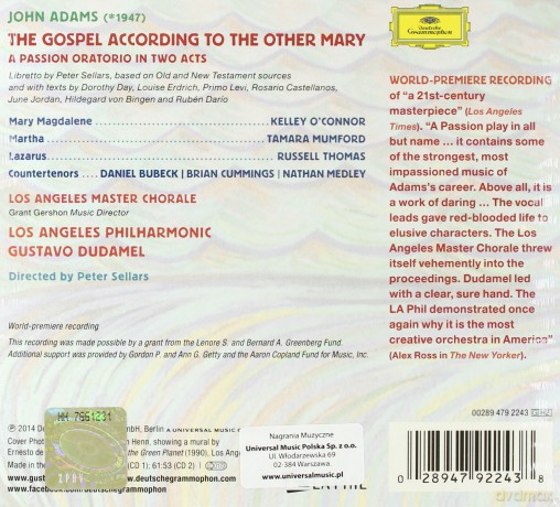 Gustavo Dudamel: Adams:The Gospel According To The Other Mary (digipack) [CD]