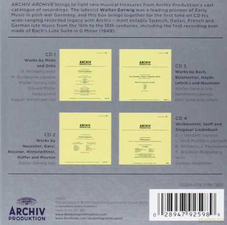 Walter Gerwig: Music For Lute [4CD]