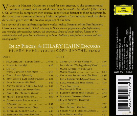 Hilary Hahn: 27 Pieces: The Hilary Hahn Encores [2CD]