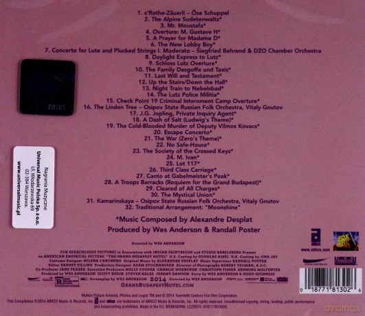 The Grand Budapest Hotel soundtrack [CD]