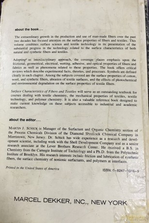 Surface Characteristics of Fibers and Textiles: Part Ii:: 7 (Fiber Science) - M. J. Schick [KSIĄŻKA]