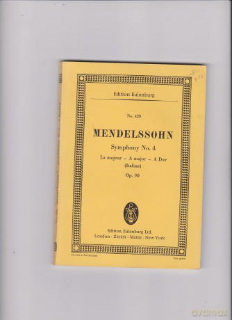 Symphony No.4 in A Major, Op. 90 'Italian'. Miniature Score - Mendelssohn Barthold [KSIĄŻKA]