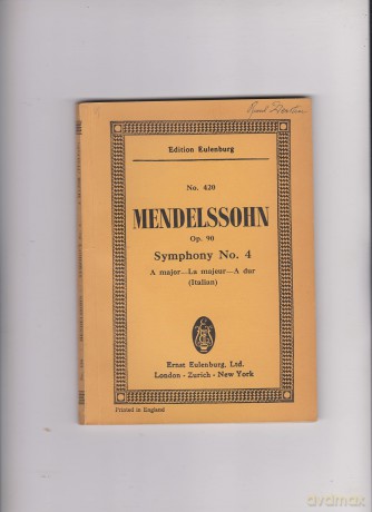 Symphony No.4 in A Major, Op. 90 'Italian'. Miniature Score - Mendelssohn Barthold [KSIĄŻKA]