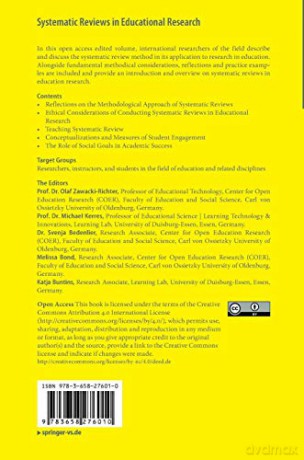 Systematic Reviews in Educational Research: Methodology, Perspectives and Application - Ola Zawacki-Richter [KSIĄŻKA]