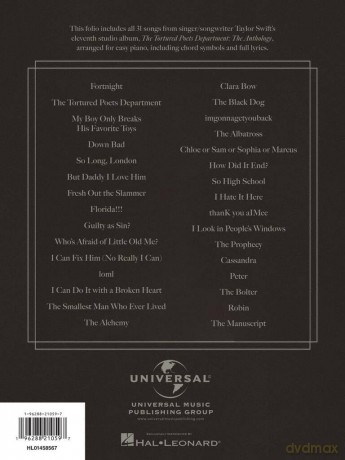 Taylor Swift - the Tortured Poets Department: the Anthology - Easy Piano Edition - Taylor Swift [KSIĄŻKA]