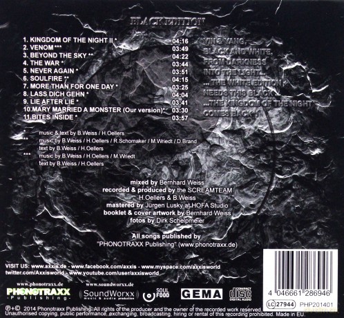 Axxis: Kingdom Of The Night II Black Edition (digipack) [CD]