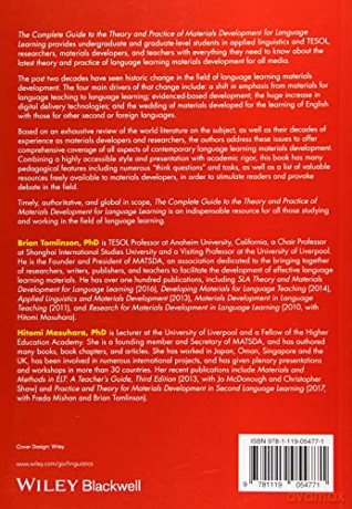 The Complete Guide to the Theory and Practice of Materials Development for Language Learning - Brian Tomlinson [KSIĄŻKA]