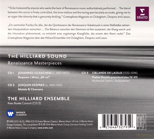 Hilliard Ensemble: The Hilliard Sound - Renaissance Masterpieces (Desprez, Lassus, Ockeghem) [3CD]