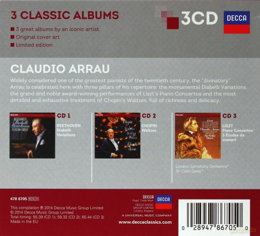 Claudio Arrau: 3 Classic Albums [3CD]
