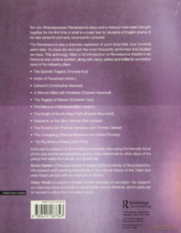 The Routledge Anthology of Renaissance Drama - Simon Barker [KSIĄŻKA]
