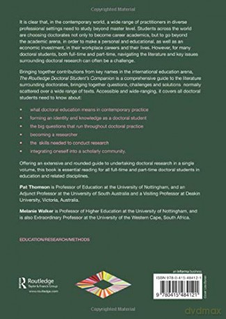 The Routledge Doctoral Student's Companion (Companions for PhD and DPhil Research) - Pat Thomson [KSIĄŻKA]