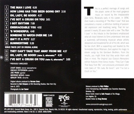 Zoot Sims: Zoot Sims And The Gershwin Brothers [CD]