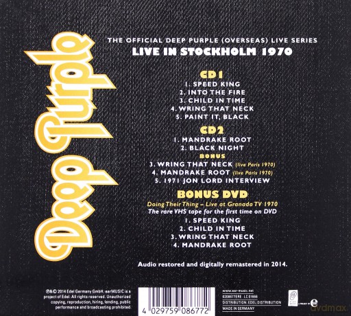 Deep Purple: Stockholm 1970 [2CD]+[DVD]