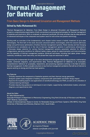 Thermal Management for Batteries: From Basic Design to Advanced Simulation and Management Methods - Hafiz Muhammad Ali [KSIĄŻKA]