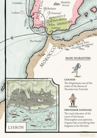 Voltaire, Candide Map (Literary Maps Series Series) - Martin Thelander