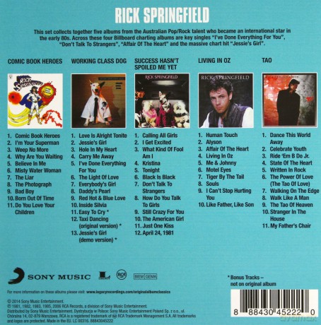 Rick Springfield: Original Album Classics [5CD]