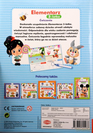 Disney Maluch Elementarz 3-latka ćwiczenia MCS-9201S1 [KSIĄŻKA]