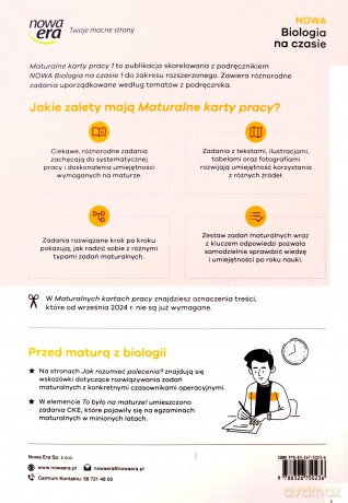 Nowa Biologia na czasie 1maturalne karty pracy liceum i technikum zakres rozszerzony Edycja 2024 - Barbara Januszewska-Hasiec, Renata Stencel, Anna Tyc [KSIĄŻKA]