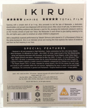 Ikiru (Piętno śmierci) [Blu-Ray]