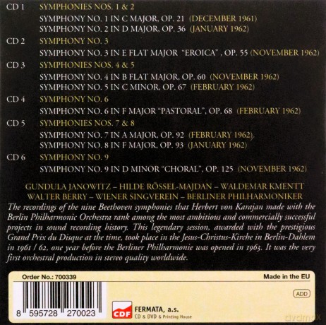 Herbert von Karajan: Beethoven The Nine Symphonies [6CD]