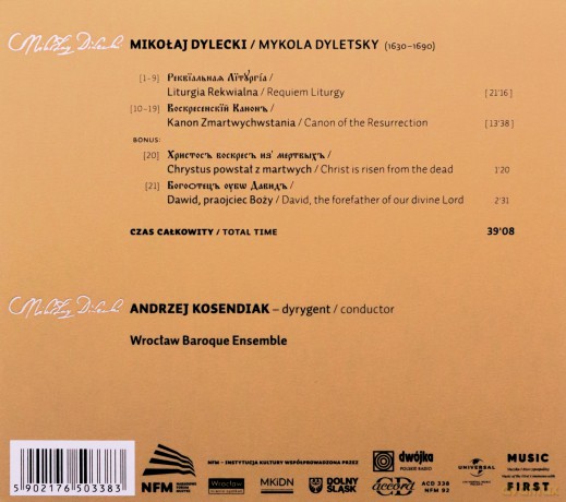 Wrocław Baroque Ensemble: Mikołaj Dylecki [CD]
