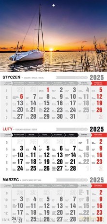 Kalendarz 2025 Trójdzielny ekonomiczny Mazury [KALENDARZ]