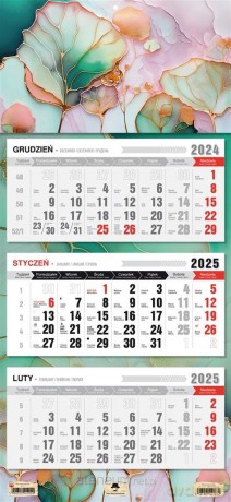 Kalendarz 2025 Trójdzielny płaska gł. Abstrakcja [KALENDARZ]