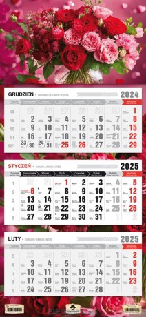 Kalendarz 2025 Trójdzielny płaska główka Bukiet [KALENDARZ]