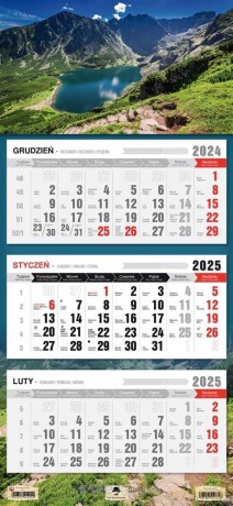 Kalendarz 2025 Trójdzielny płaska główka Czarny... [KALENDARZ]