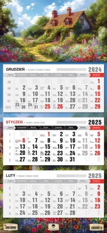 Kalendarz 2025 Trójdzielny płaska główka Romantico [KALENDARZ]