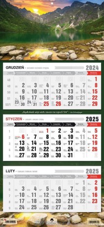 Kalendarz 2025 Trójdzielny płaska główka Tatry [KALENDARZ]