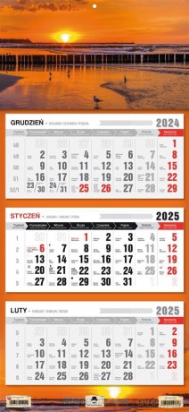 Kalendarz 2025 Trójdzielny płaska główka Ustka [KALENDARZ]