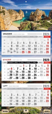 Kalendarz 2025 Trójdzielnypłaska główka Zatoka [KALENDARZ]