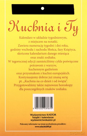 Kalendarz 2025 tygodniowy z magnesem Kuchnia i Ty [KALENDARZ]