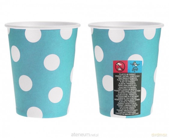 Kubeczki papierowe błękitne groszki 270ml 6szt
