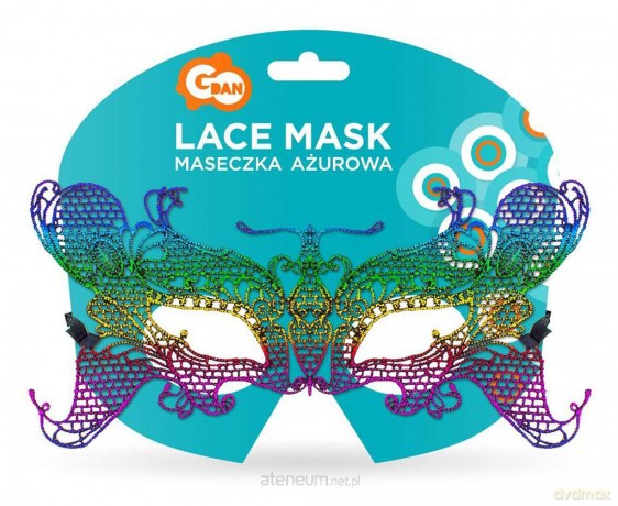 Maseczka ażurowa tęczowy motyl