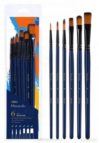 Zestaw pędzli Finenolo miękki nylon 6szt