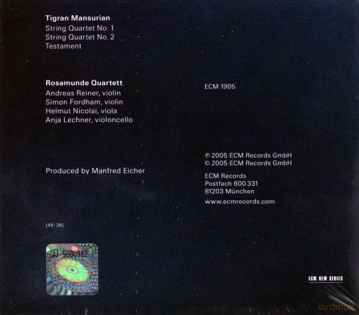 Rosamunde: Mansurian:String Quartets [CD]