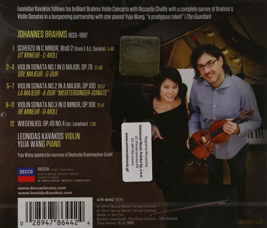 Leonidas Kavakos: Brahms Violin Sonatas [CD]